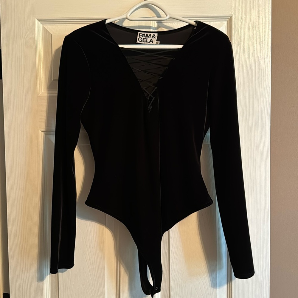 EUC Pam & Gela Velour Body Suit Size M